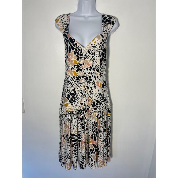 Anthropologie Boho Midi Ruffle Dress LARGE - Picture 2 of 7